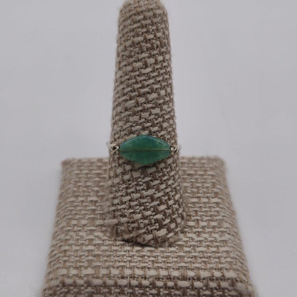 Size 8.5 Sterling Silver Handmade Faux Stone Unique Ring A2535